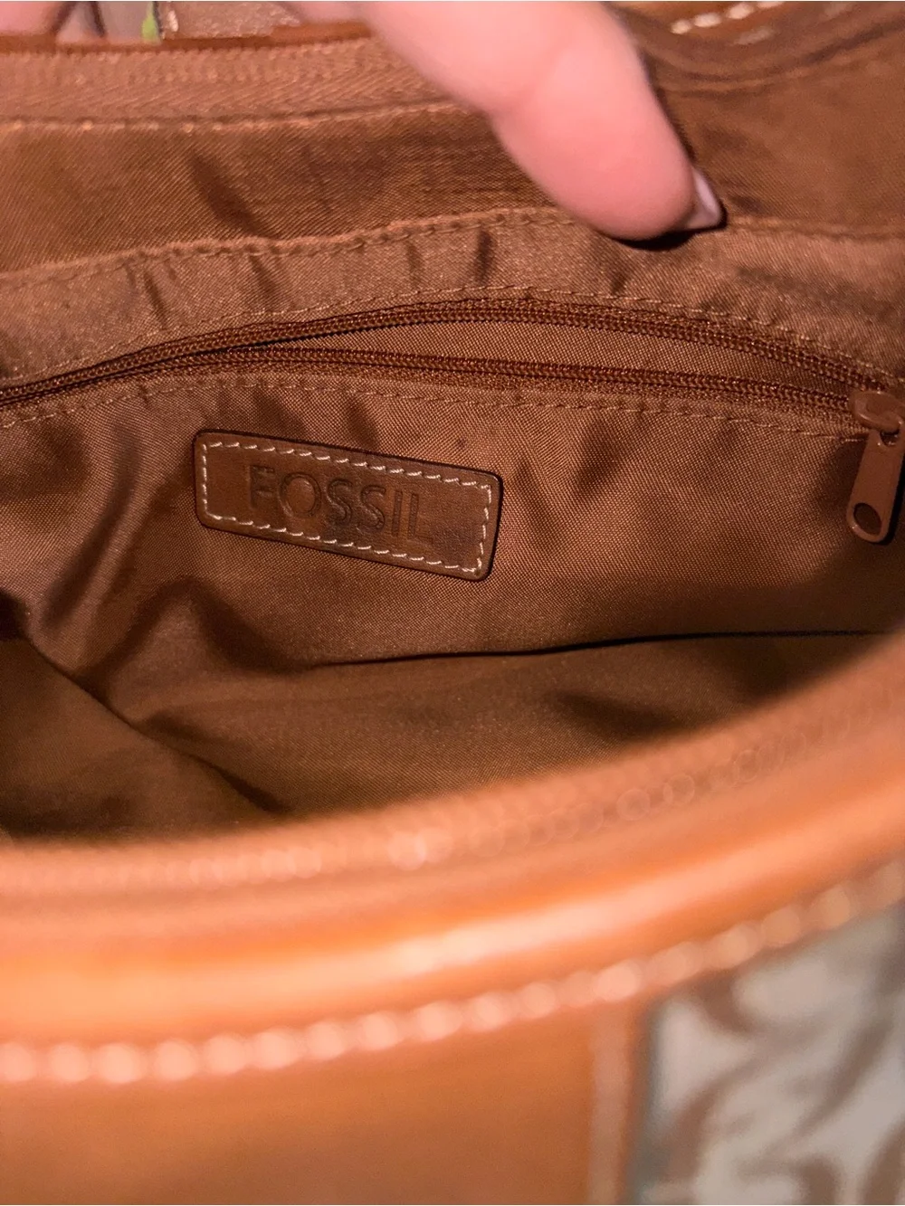 Fossil Monogram Jacquard Hobo Bag, Vintage Y2K